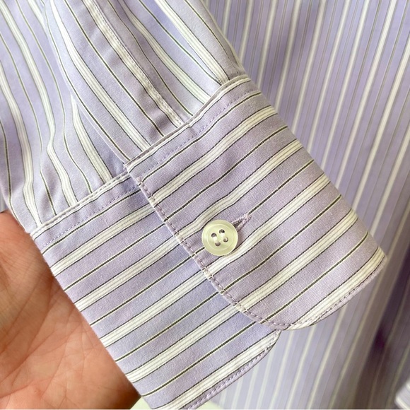 I.N.C. International Concepts Button Up Dress Shirt Lavender Purple Stripes Sz S - Picture 3 of 11